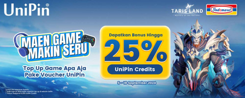 Beli Voucher UniPin di Indomaret – Top Up Game Apa Aja pakai Voucher UniPin, Dapatkan Bonus hingga 25% UniPin Credits
